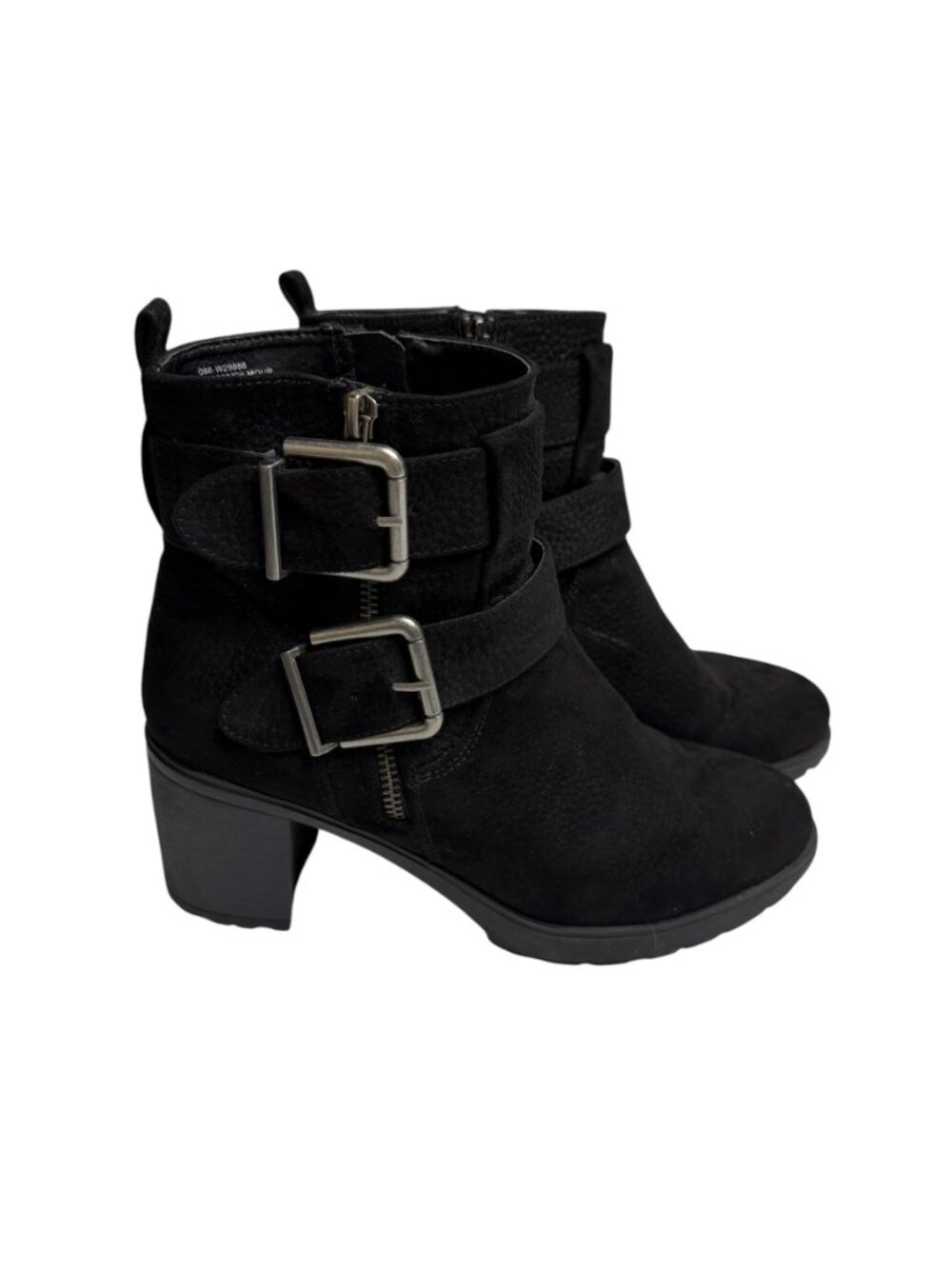 White Mountain Gilmour Boot Bootie Buckle Heeled Black Women 8.5